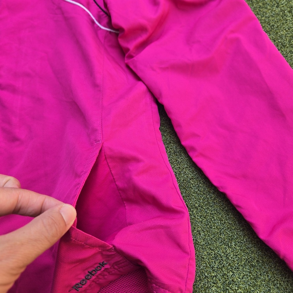 Reebok Jacket Women's Large Pink Windbreaker Long Sleeve Lightweight - Picture 7 of 14